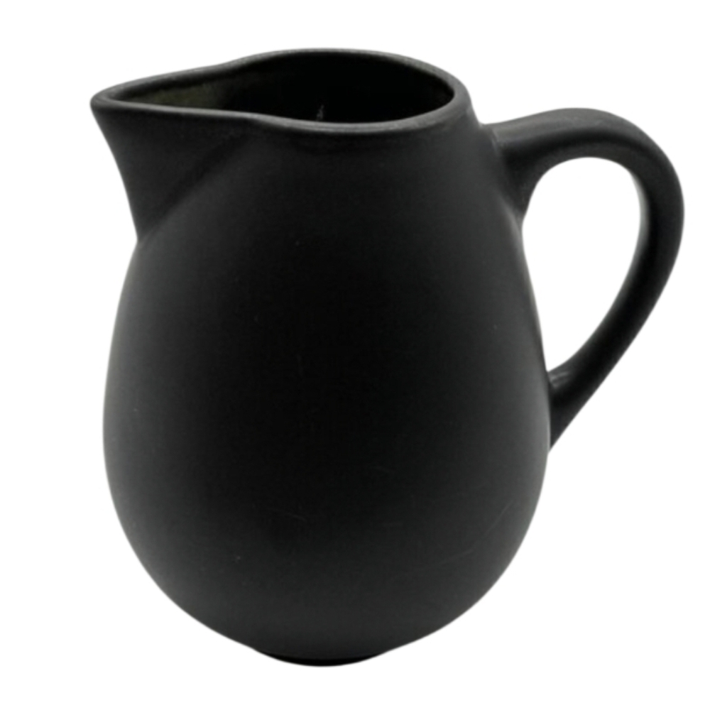 Jars-France Samoa Vert 5"‎ Creamer Black Matte With Green Interior 14oz